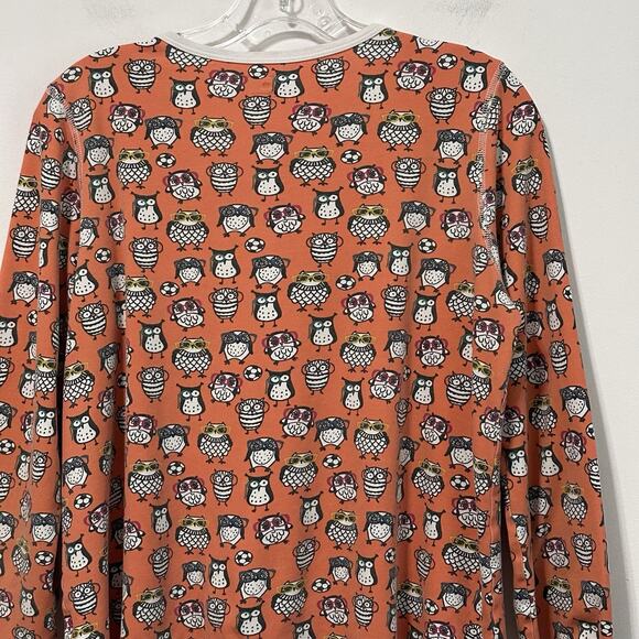Roberta Roller Rabbit Girls Pajama Top M Henley Owls Sleep Cozy Shirt Owligans - Picture 6 of 8